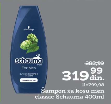 Šampon za kosu men classic Schauma 400ml