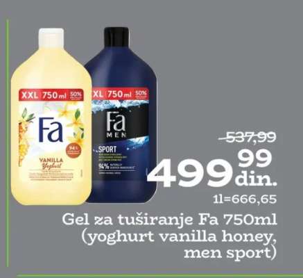 Gel za tuširanje Fa 750ml