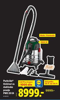 Parkside Usisivač za dubinsko pranje PWS 20 E4