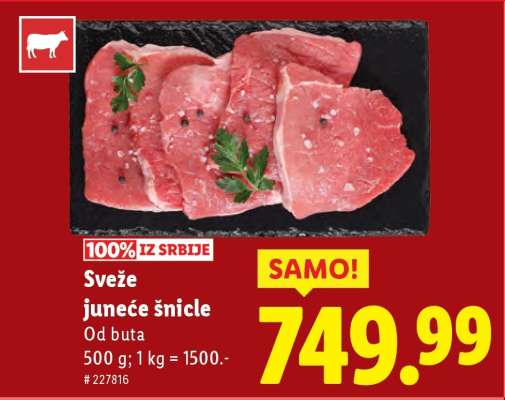 Sveže juneće šnicle