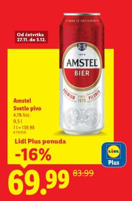 Amstel Světlé pivo