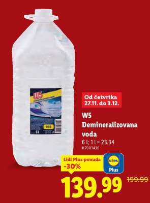 W5 Demineralizovana voda