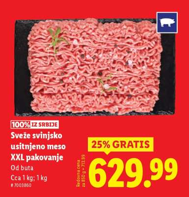 Sveže svinjsko usitnjeno meso XXL pakovanje