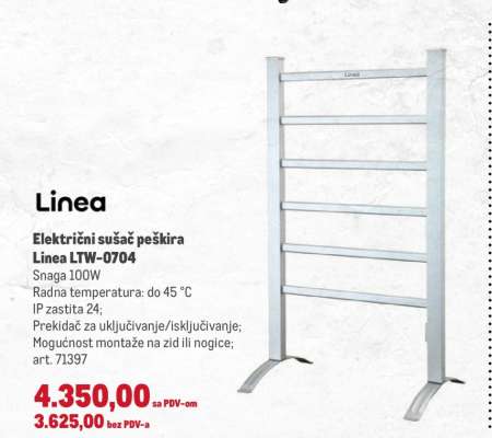 Električni sušač peškira Linea LTW-0704