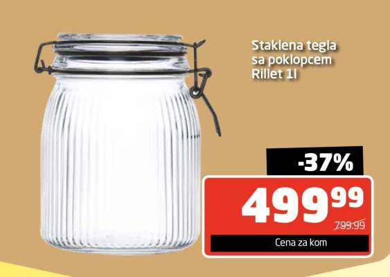 Staklena tegla sa poklopcem Rillet 1l