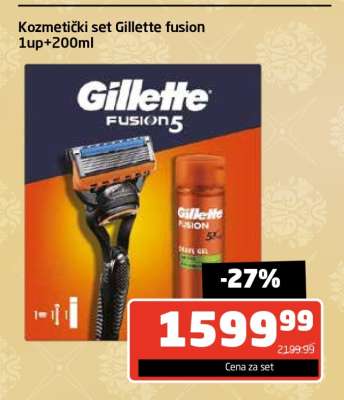 Kozmetički set Gillette fusion 1up+200ml