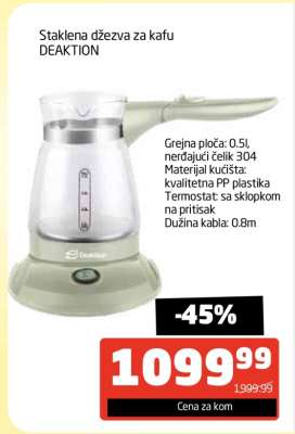 Staklena džezva za kafu DEAKTION