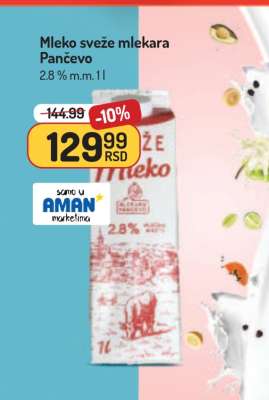 Mleko sveže mlekara Pančevo