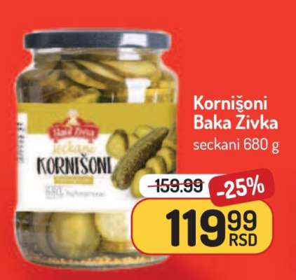 Kornišoni Baka Zivka seckani 680 g