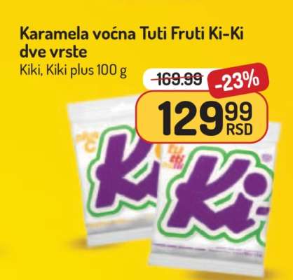 Karamela voćna Tuti Fruti Ki-Ki dve vrste