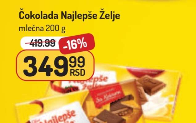 Čokolada Najlepše Želje mlečna 200 g
