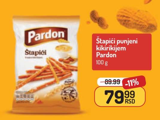 Štapići punjeni kikirikijem Pardon
