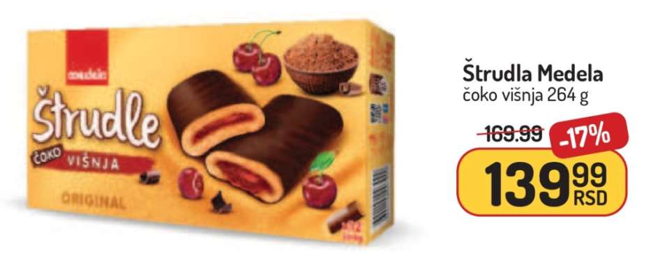 Štrudla Medela čoko višnja 264 g