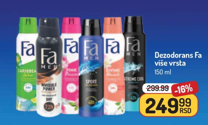 Dezodorans Fa više vrsta
