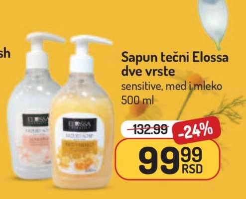 Sapun tečni Elossa dve vrste