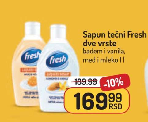Sapun tečni Fresh dve vrste