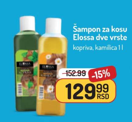 Šampon za kosu Elossa dve vrste