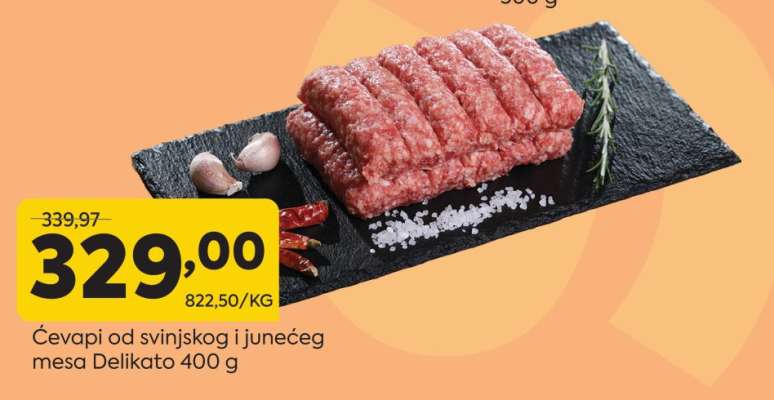 Ćevapi od svinjskog i junećeg mesa Delikato 400 g