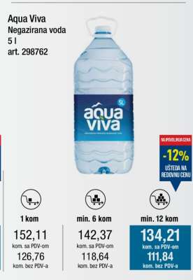 Aqua Viva Negazirana voda 5 l