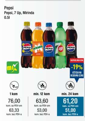 Pepsi, 7 Up, Mirinda 0.5l