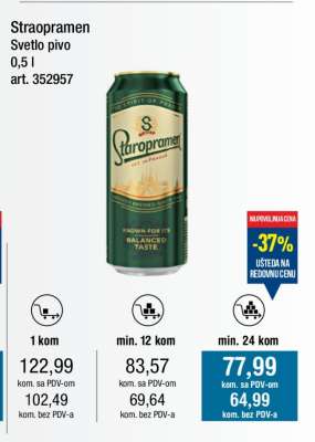 Staropramen Světlo pivo 0,5 l