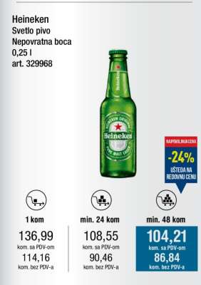 heineken svetlo pivo