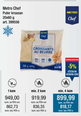 Metro Chef Puter kroasan 20x60 g