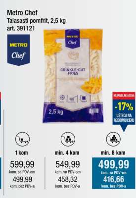 Metro Chef Talasasti pomfrit, 2,5 kg