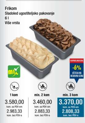 Frikom Sladoled ugostiteljsko pakovanje 6 l