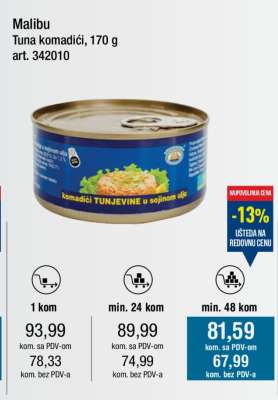 Malibu Tuna komadići, 170 g