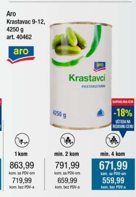 Aro Krastavac 9-12, 4250 g