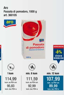 Aro Passata di Pomodoro, 1000 g