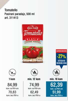 Tomatello pasirani paradajz 500 ml