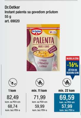 Dr.Oetker Instant palenta sa govedom pršutom