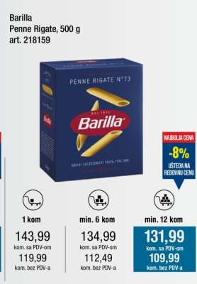 Barilla Penne Rigate, 500 g