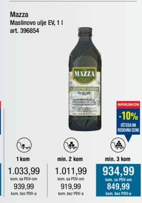 Mazza Maslinovo ulje EV, 1 l