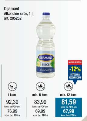 Dijamant Alkoholno sirće 1 l