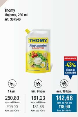 Thomy Majonez, 280 ml