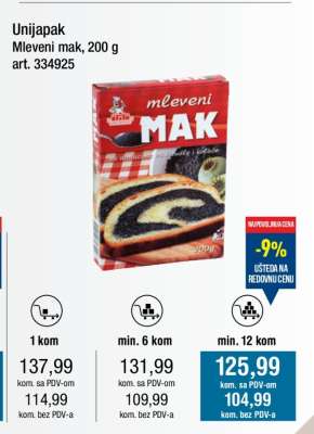 Unijapak Mleveni mak, 200 g