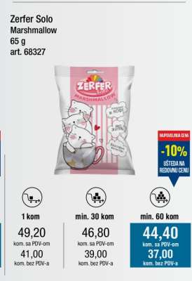 Zerfer Solo Marshmallow 65 g