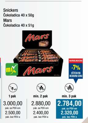 Mars Čokoladica 40 x 51g