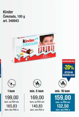 Kinder čokolada 100 g