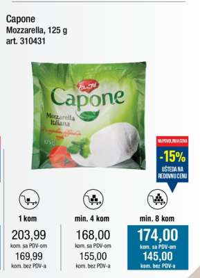 Capone Mozzarella, 125 g