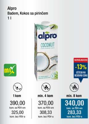 Alpro Badem, Kokos sa pirinčem