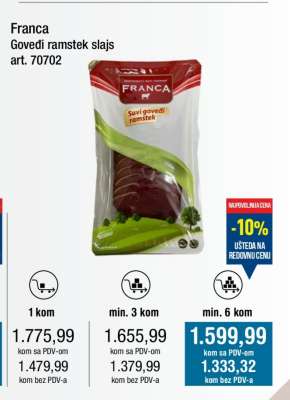 Franca Goveđi ramstek slajs