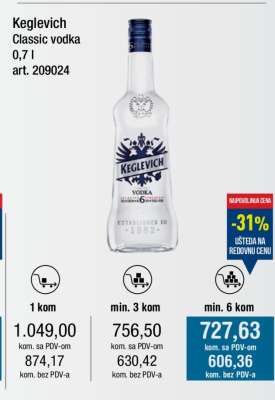 Keglevich Classic vodka 0,7 l