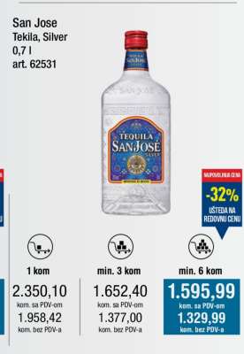 San Jose Tekila, Silver 0,7 l