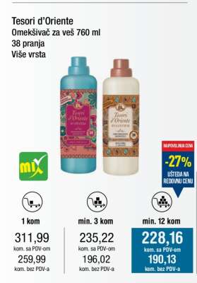 Tesori d'Oriente Omekšivač za veš, 760 ml