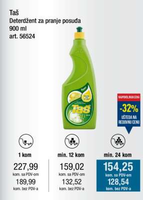 Taš Deterdžent za pranje posuđa 900 ml