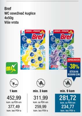 Bref WC osveživač kuglice